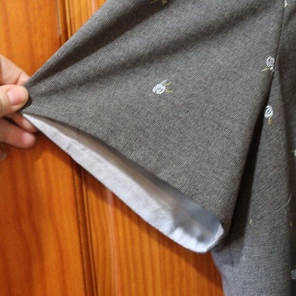 Talbots Gray Embroidered Floral Shift Dress Plus Size 20W Elegant Flowy Chic - Picture 10 of 16